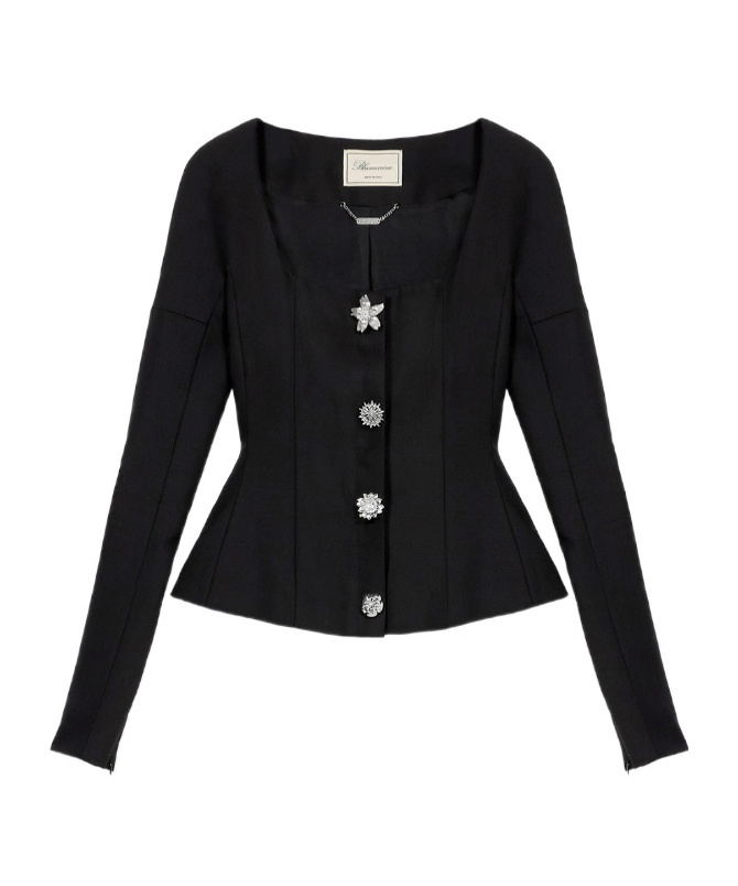 Blumarine Peplum Jacket In Black