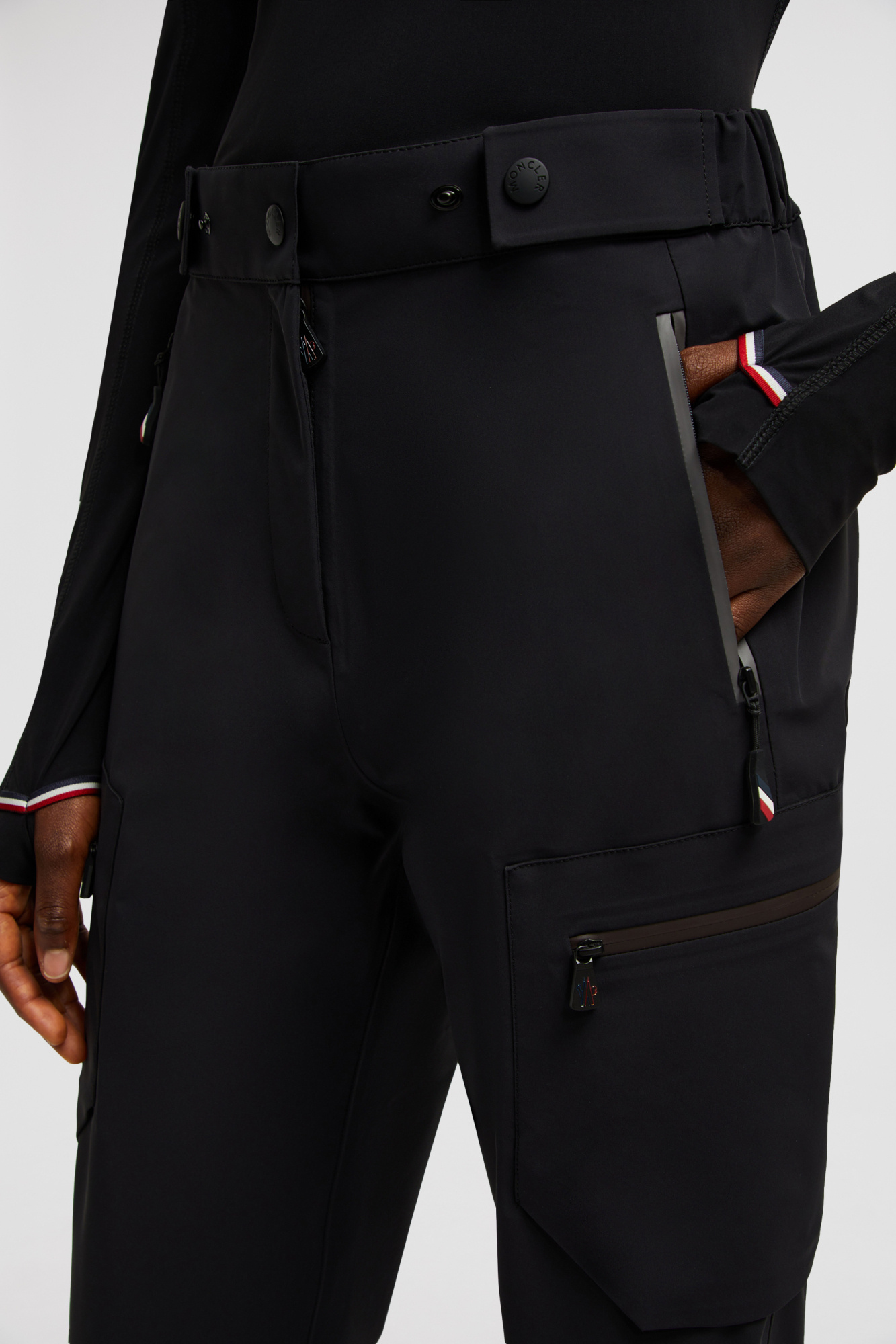 Moncler High Waist Outdoor Activity Trousers In Black