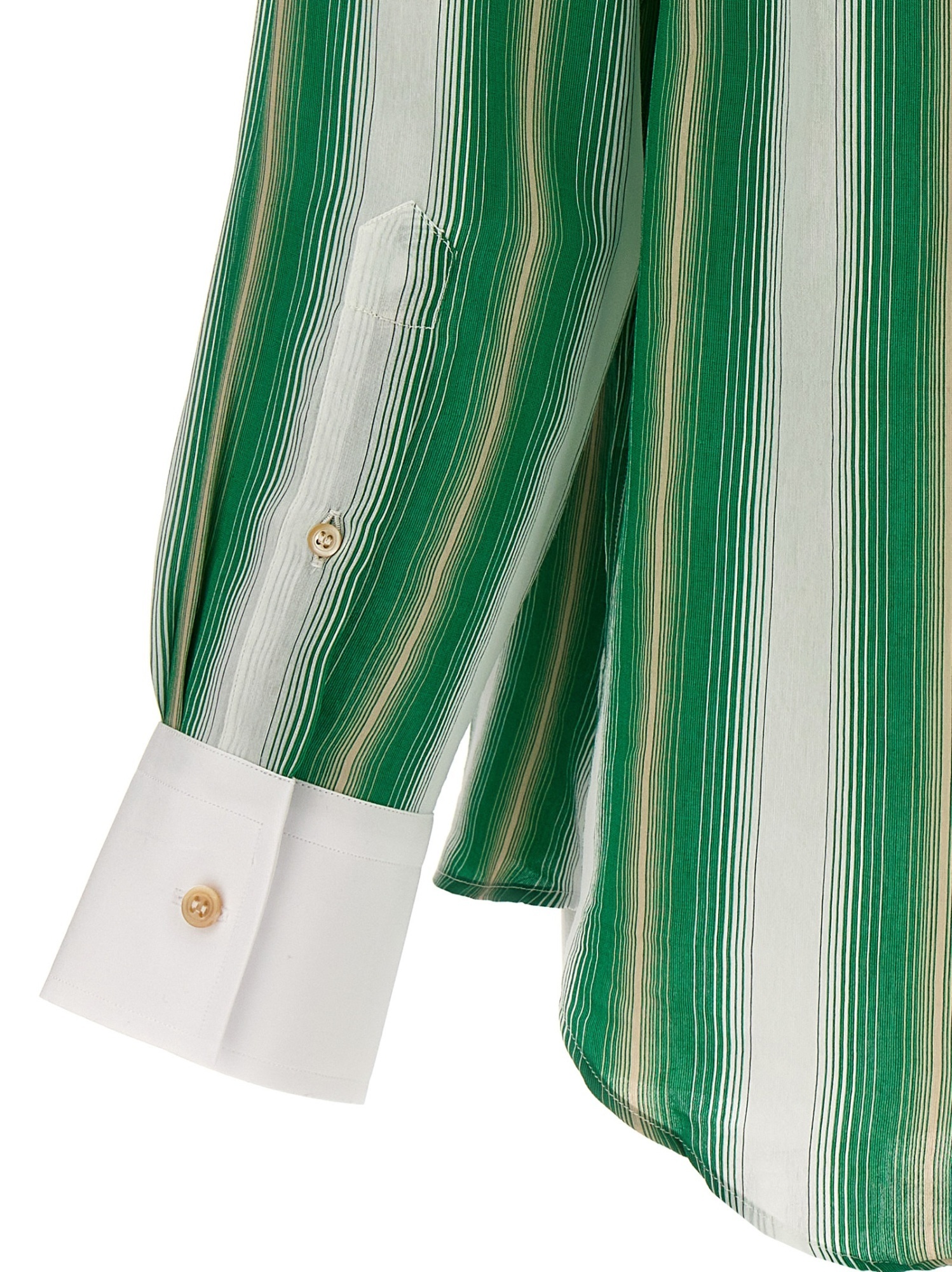 Shop Wales Bonner Cadence Striped Shirt In Green