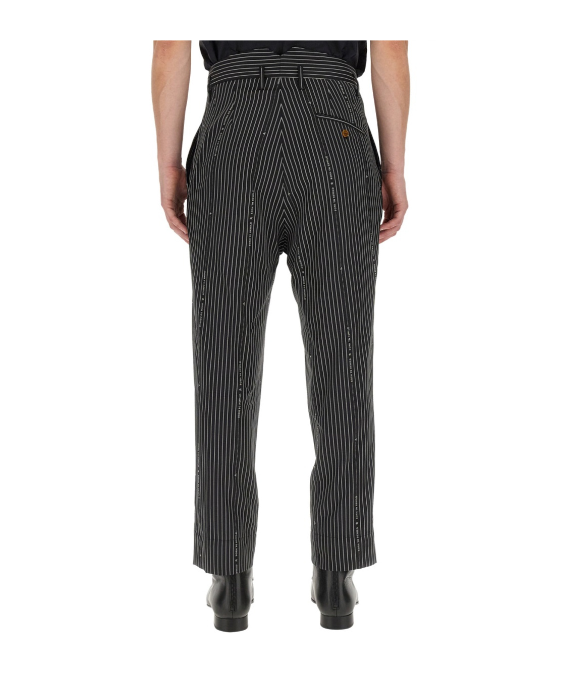 Vivienne Westwood Pinstripe Tailored Pants With High Waist In Black