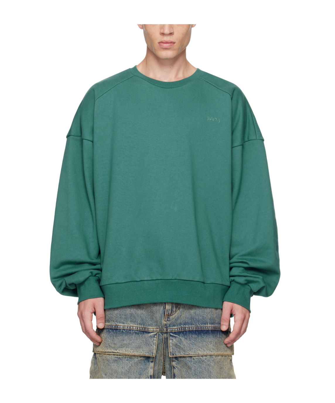 Juunj Green Embroidered Sweatshirt In Blue