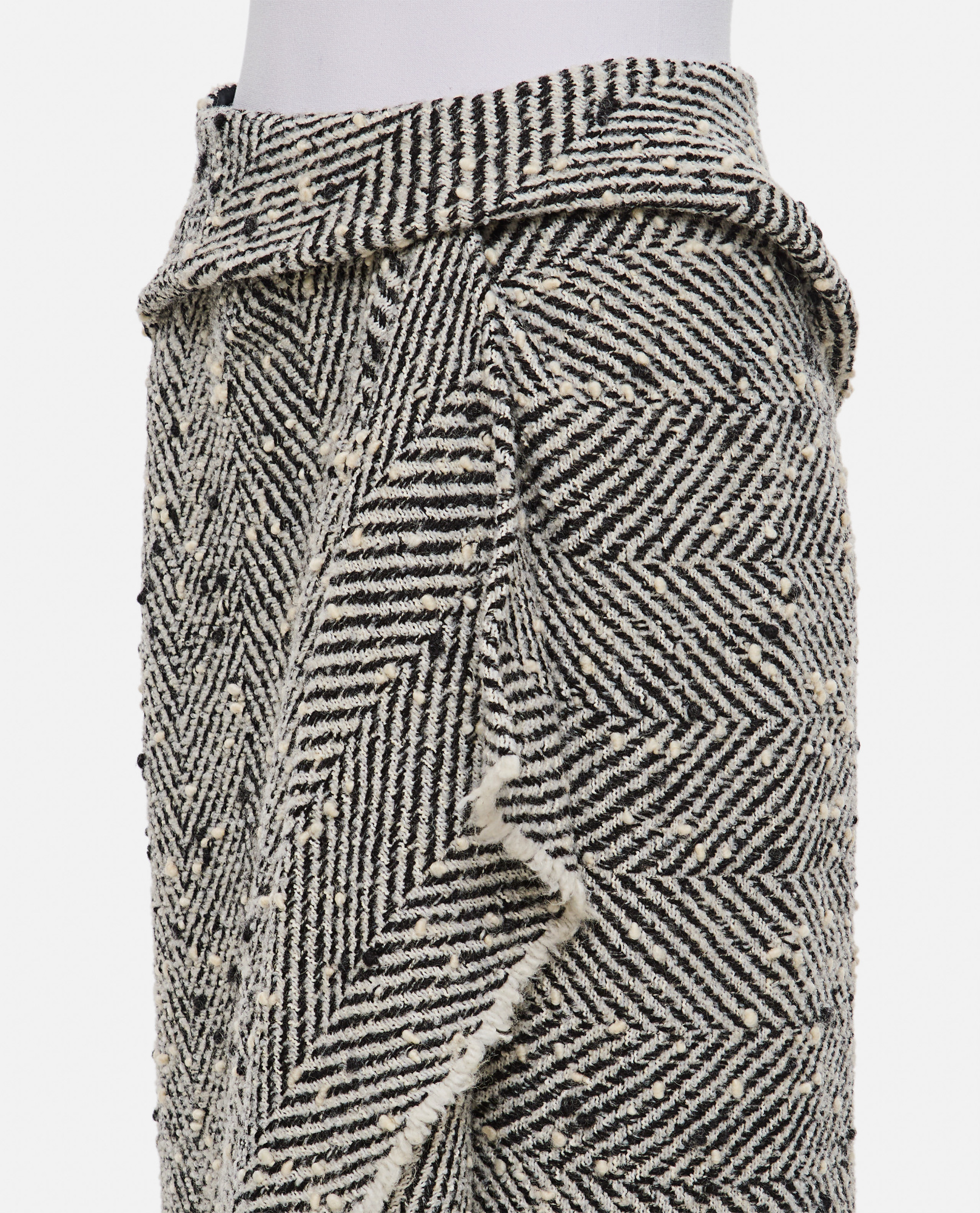 Erdem Draped Herringbone Midi Skirt In Multicolor