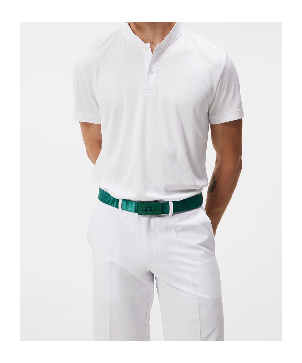 J. Lindeberg Logo Polo Shirt In White