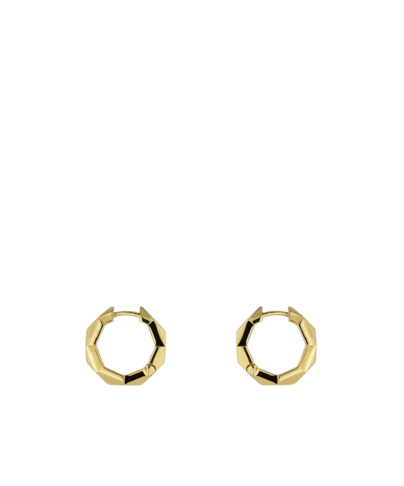 Shop Gucci Loop Earrings In Yellow