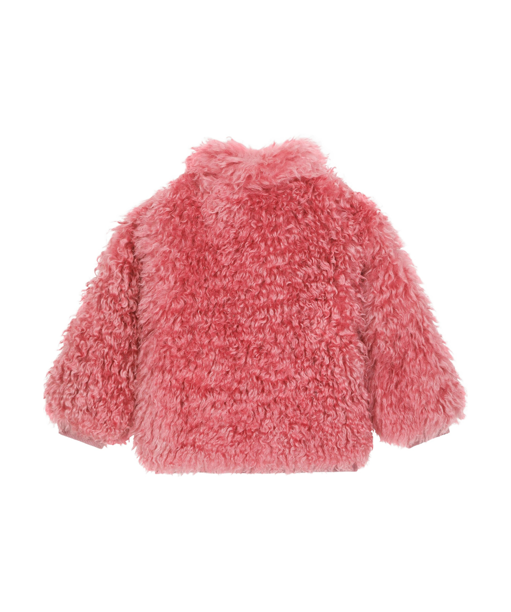Dolce & Gabbana Dg-logo Faux-fur Coat In Pink