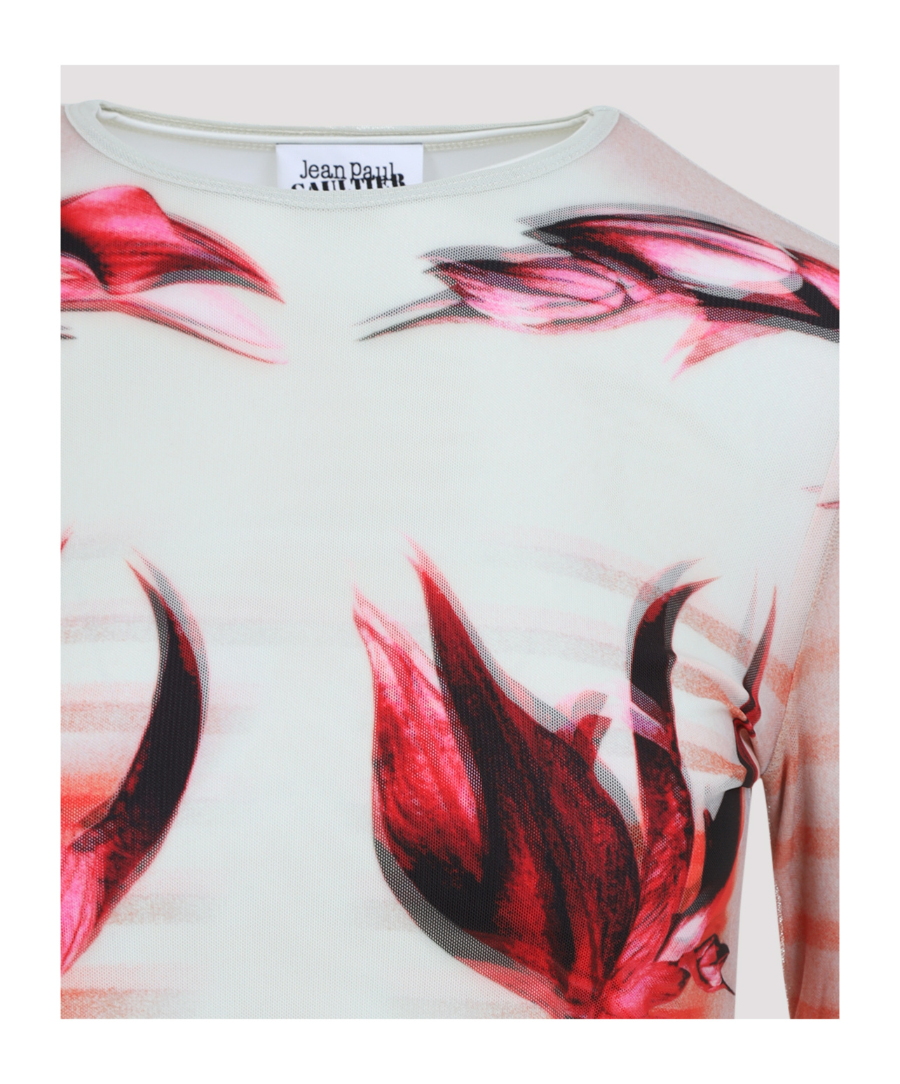 Shop Jean Paul Gaultier Double-layered Printed Top In White