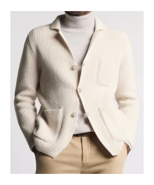 Fay Ribbed Knit Jacket In Neutral