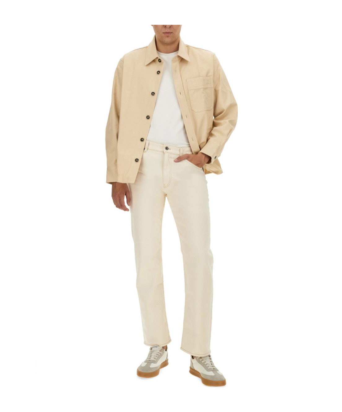 Apc Boxy Fit Jacket With Classic Collar In Multi