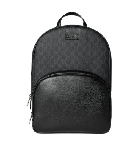 Gucci Medium Gg Logo-patch Backpack In Black