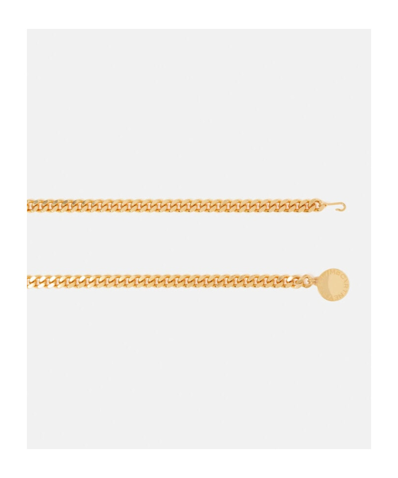 Stella Mccartney Falabella Logo Engraved Chain Belt In Gold