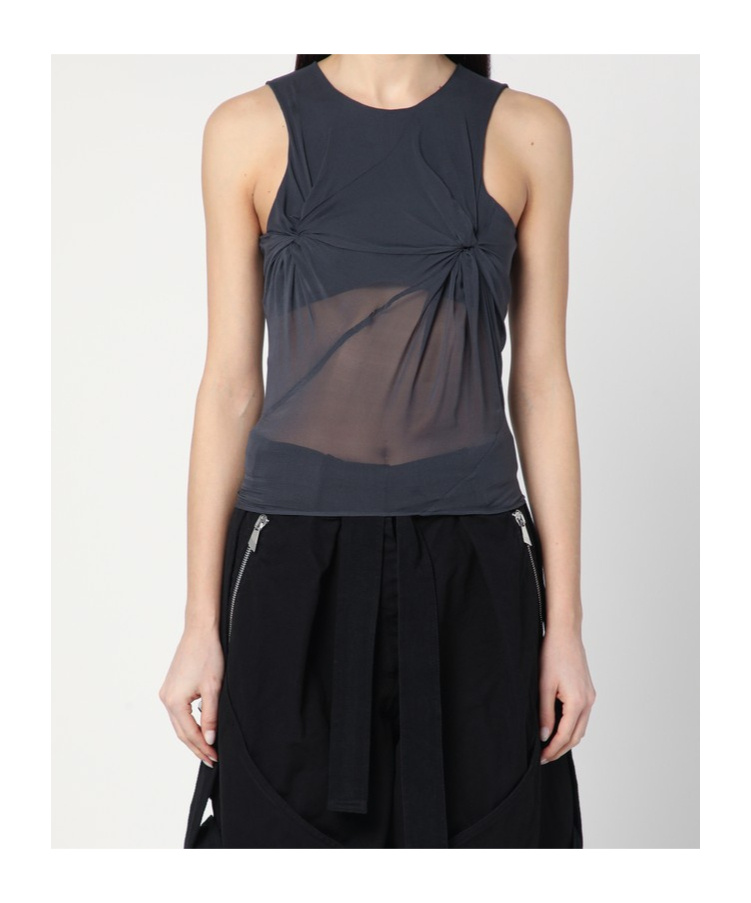Shop Attico Silk Tank Top In Black