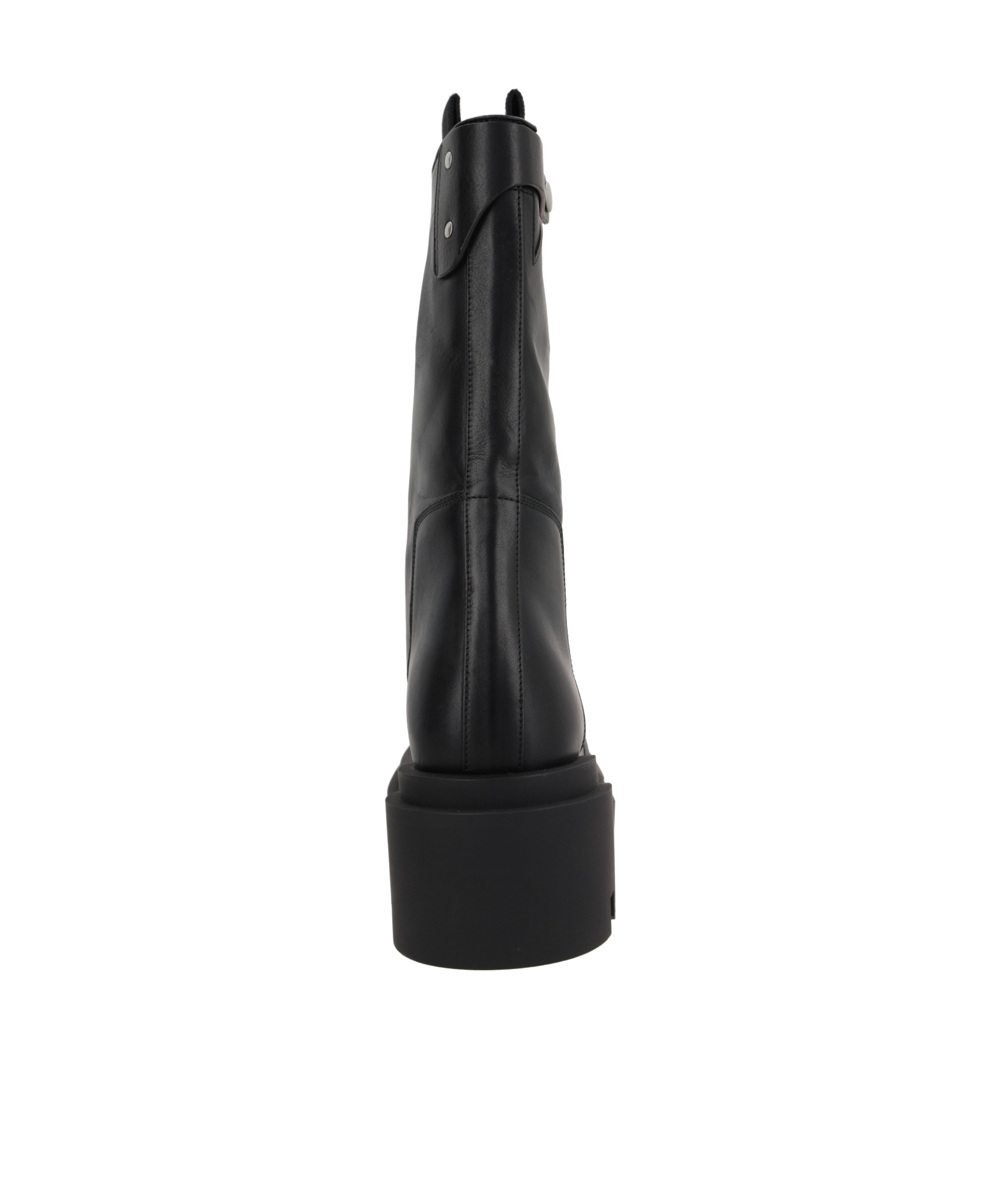 Rick Owens Block Heel Mid-calf Leather Boots In Black