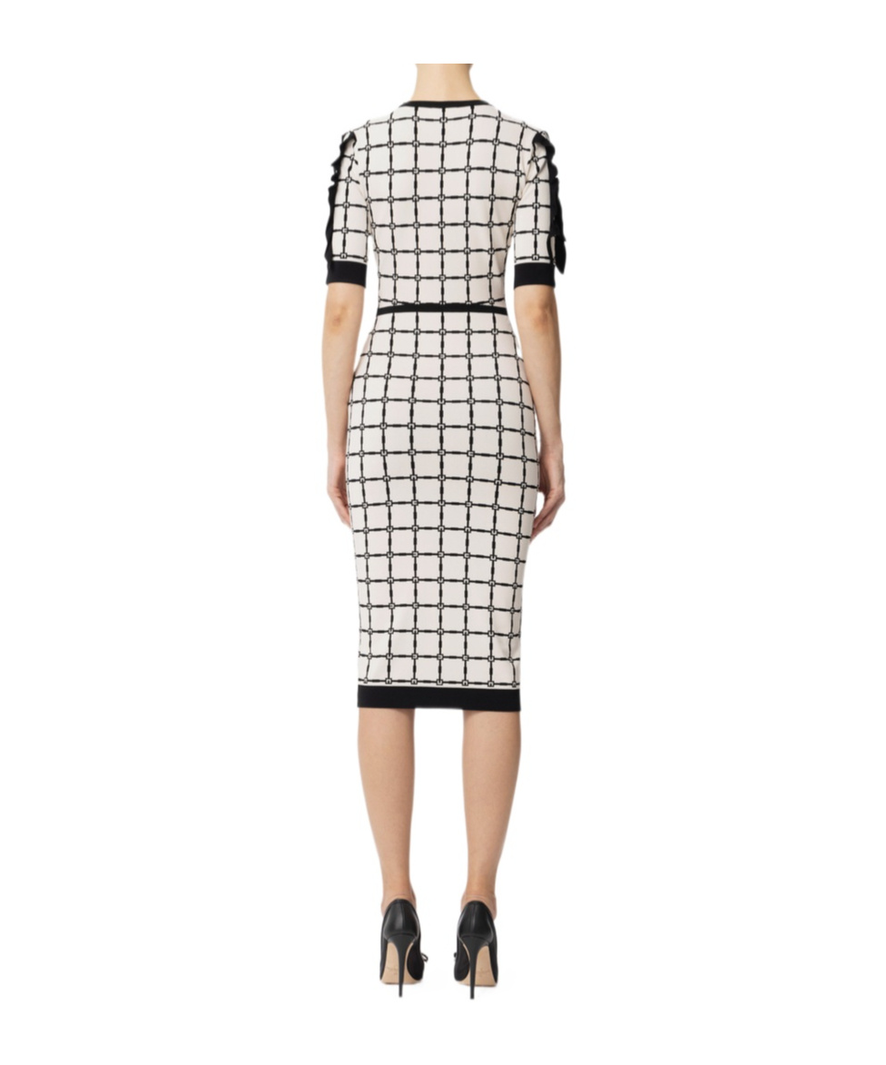 Elisabetta Franchi Trumpet-shaped Mid-length Dress In White