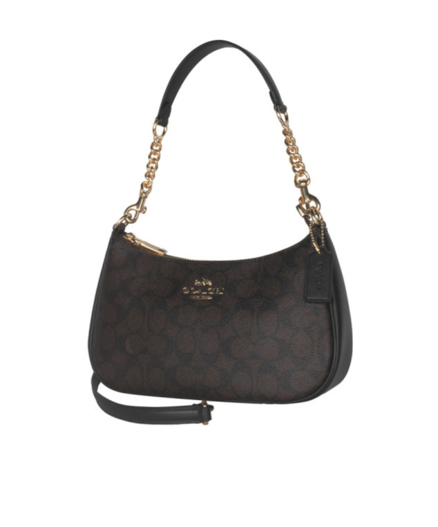 Coach Teri Shoulder Bag In Signature Canvas In Beige