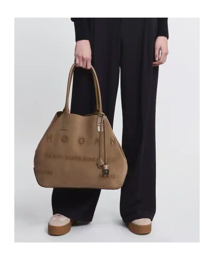 Hogan Address Suede Tote Bag