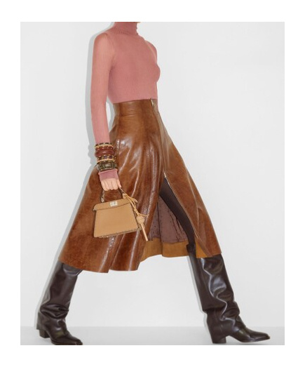 Fendi Turtleneck Long-sleeve Bodysuit In Pink