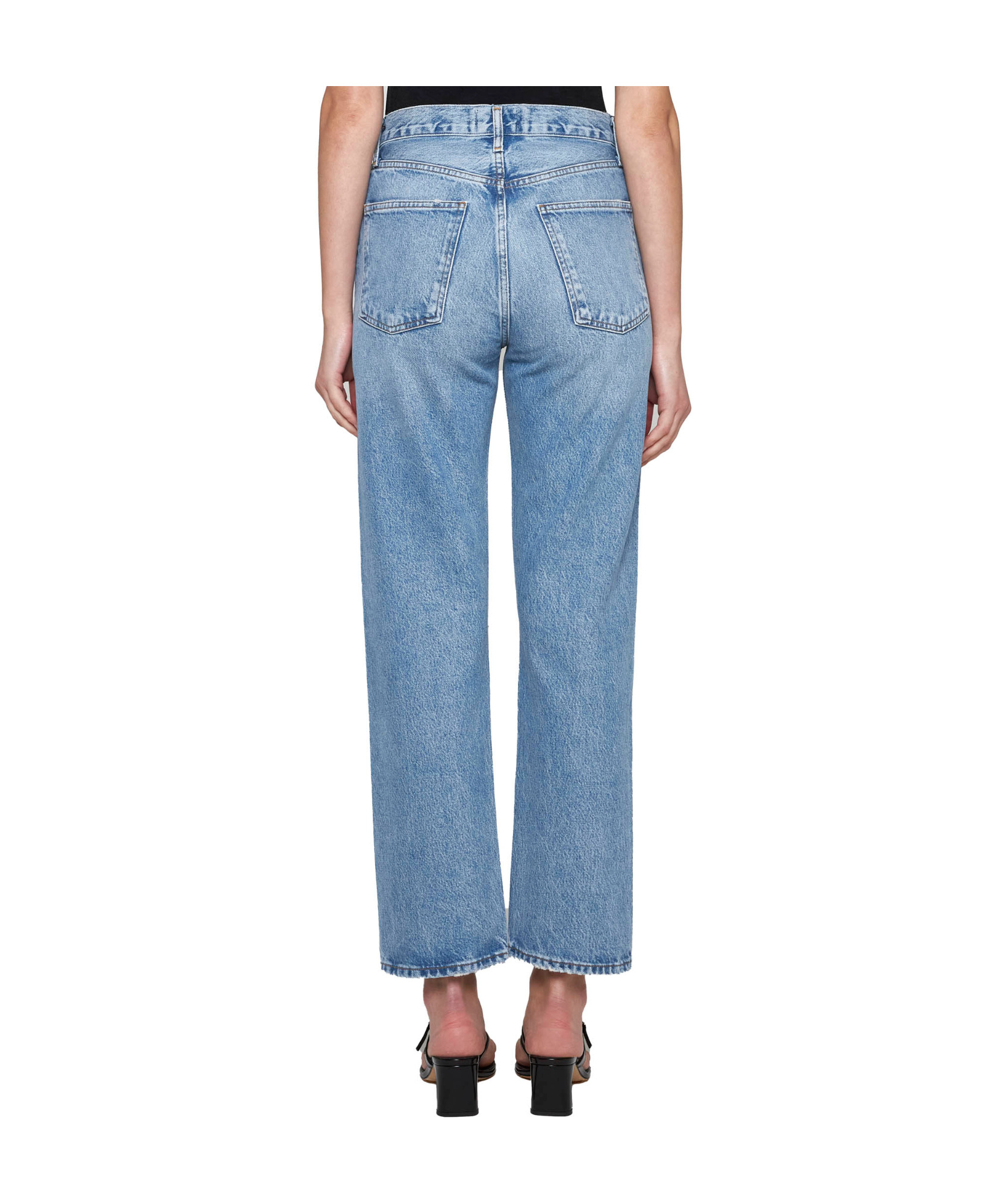 Agolde High-waisted Straight-leg Jeans In Blue