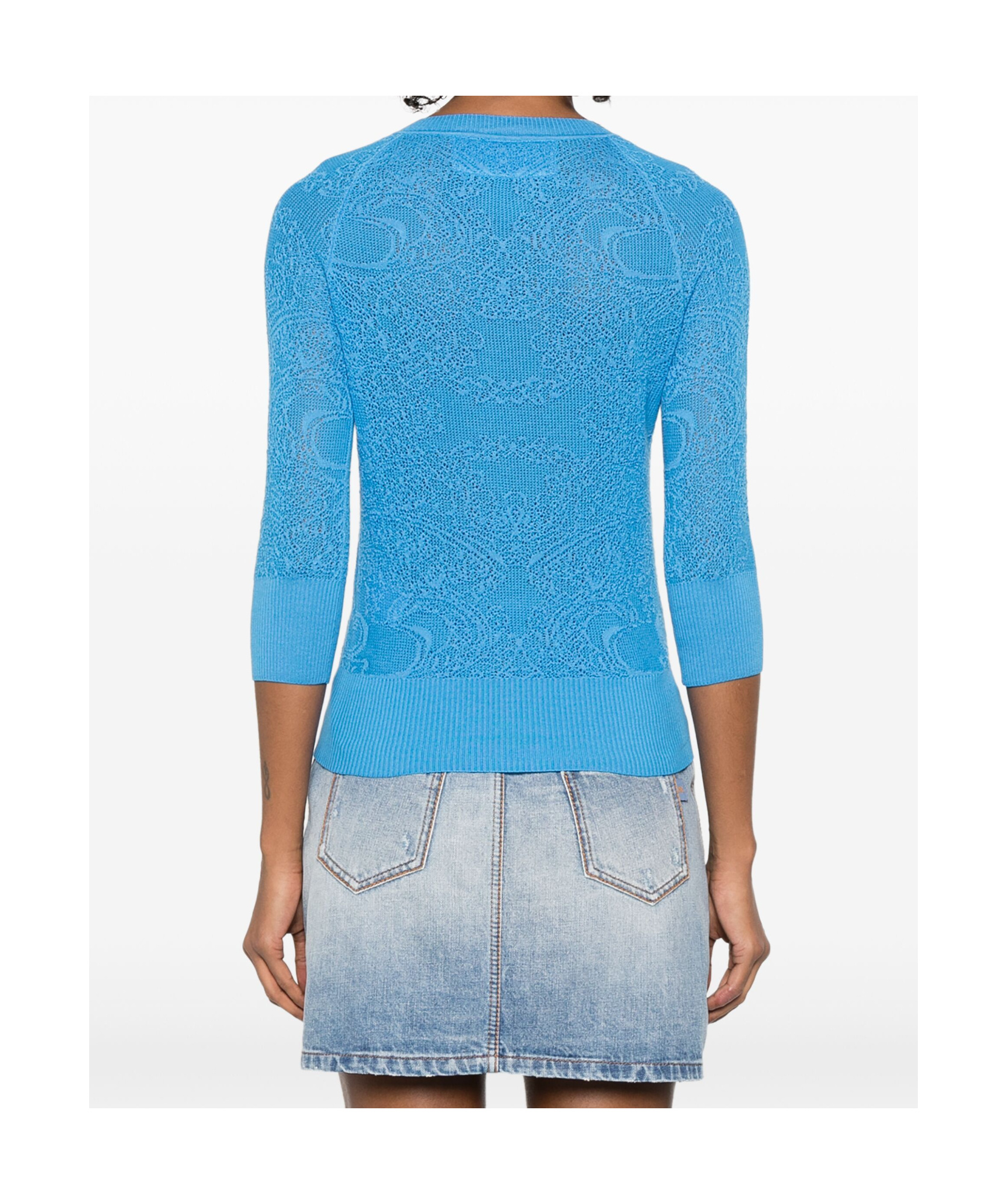 Ermanno Scervino Lace Cardigan In Blue