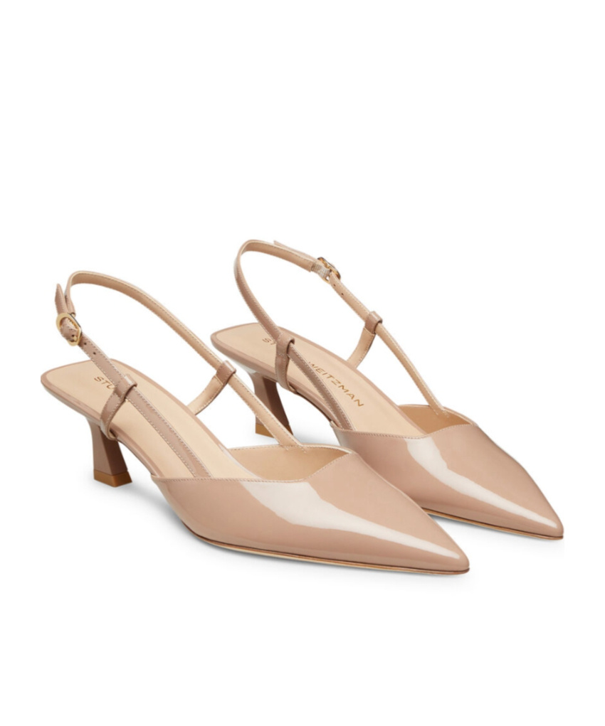 Stuart Weitzman Pointed High-heeled Sandals In Nude