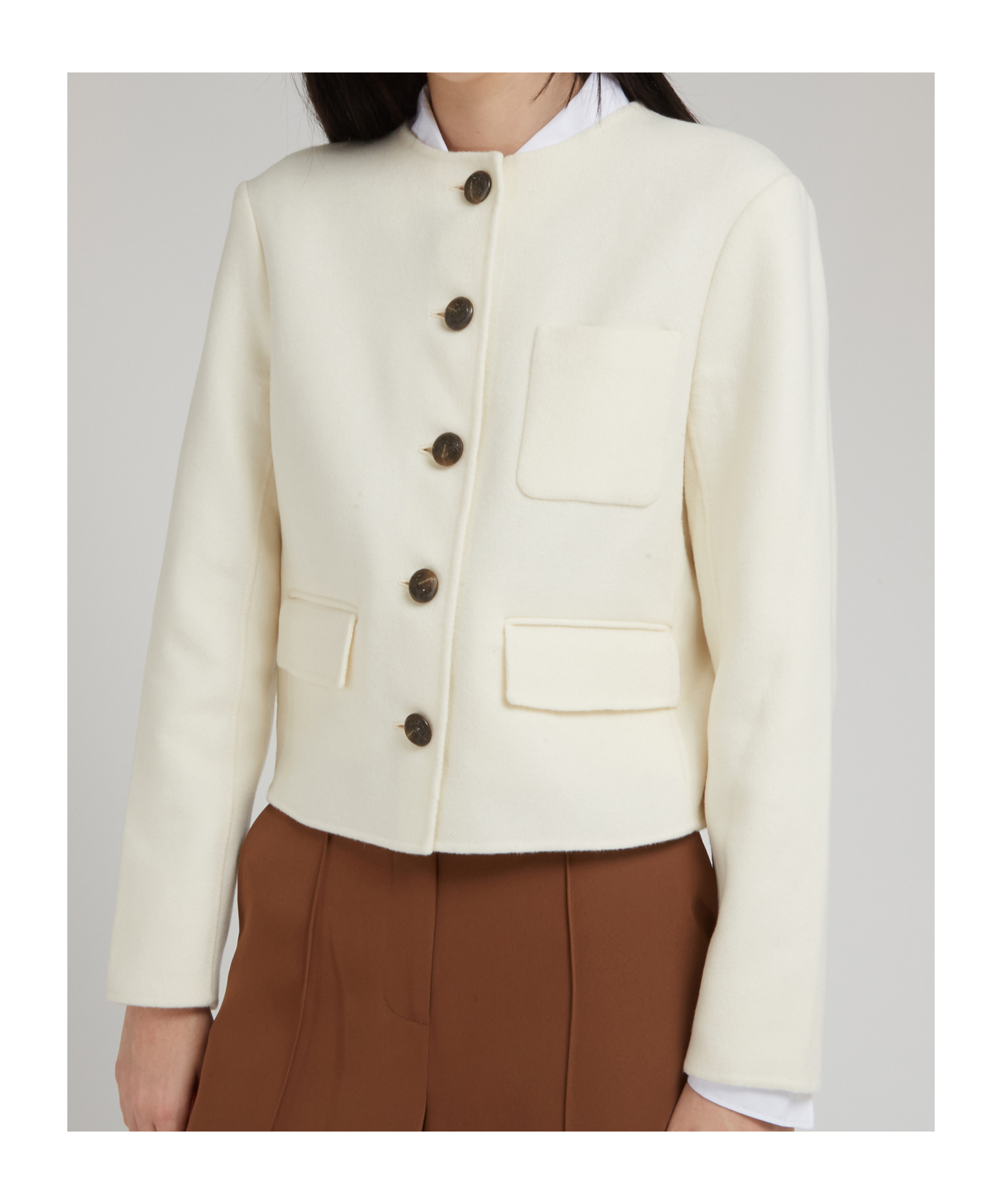 Veronica Beard Lyssa Stretch Wool Jacket In White