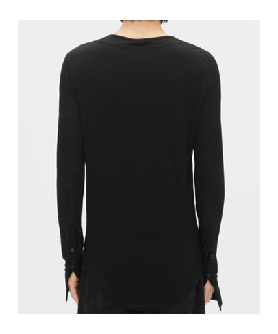 Ann Demeulemeester Leo Layered Serafino Top In Black