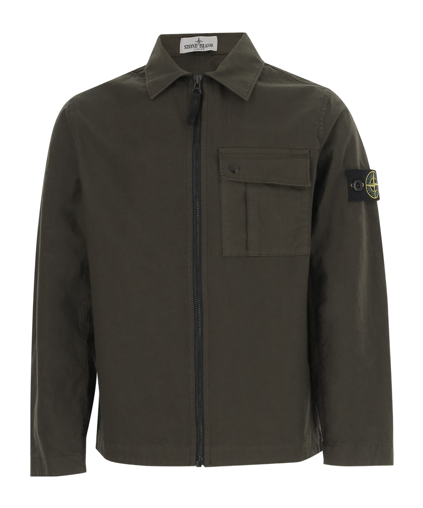 Stone Island Long-sleeved Casual Jacket In Green