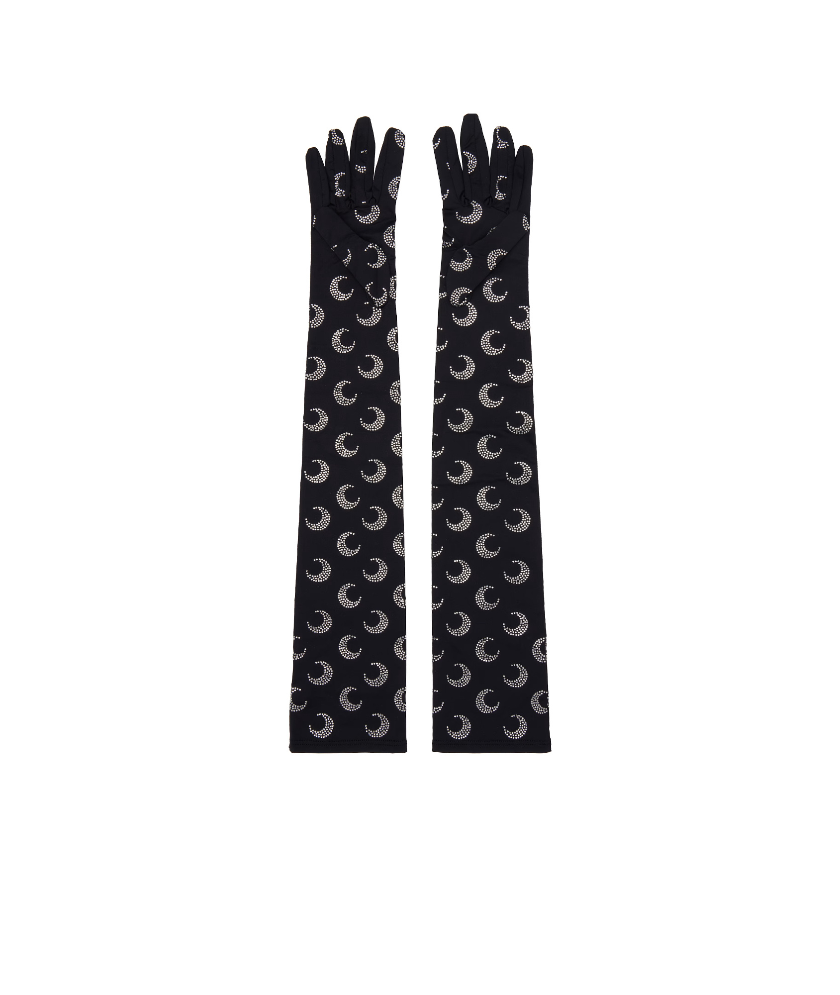 Marine Serre Diamond-encrusted Knitted Long Gloves