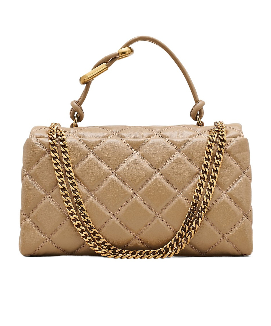 Marc Jacobs The Dual Chain Diamond Quilted Convertible Leather Shoulder Bag