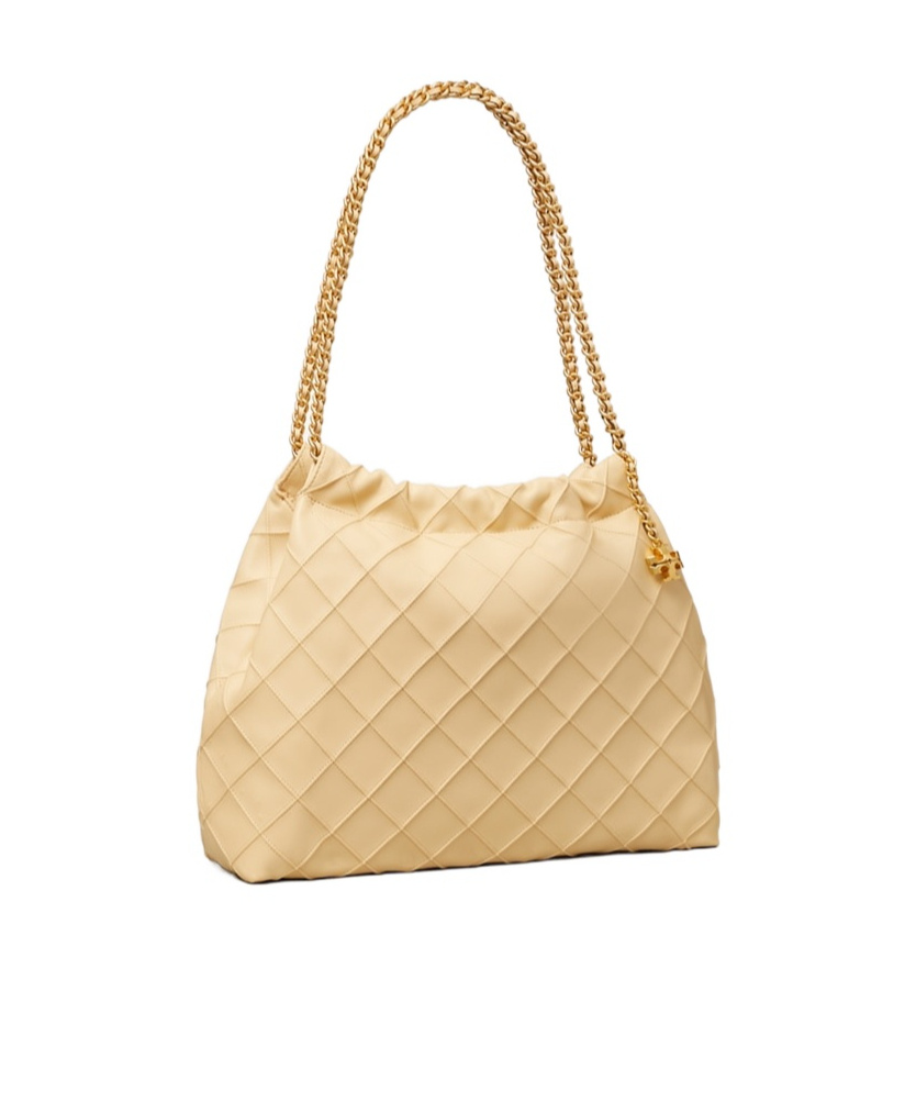 Tory Burch Fleming Drawstring Shoulder Bag In Yellow