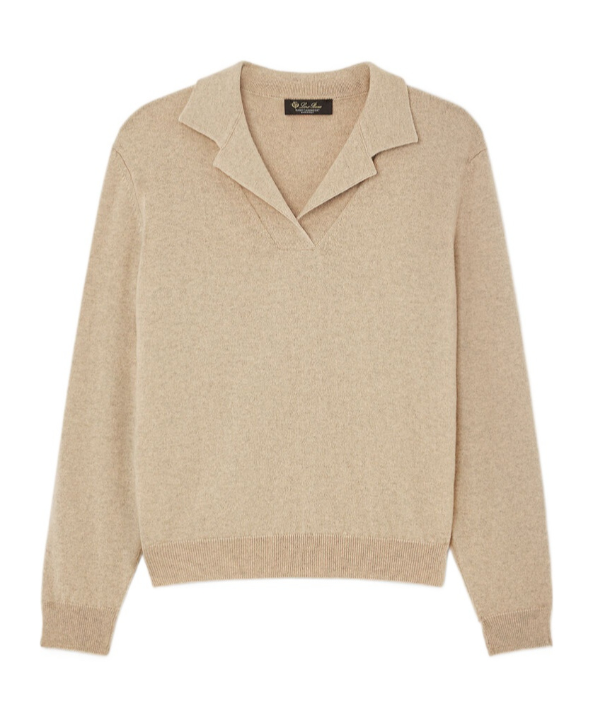 Loro Piana Arona Polo Shirt In Maple And Walnut Mixed Color
