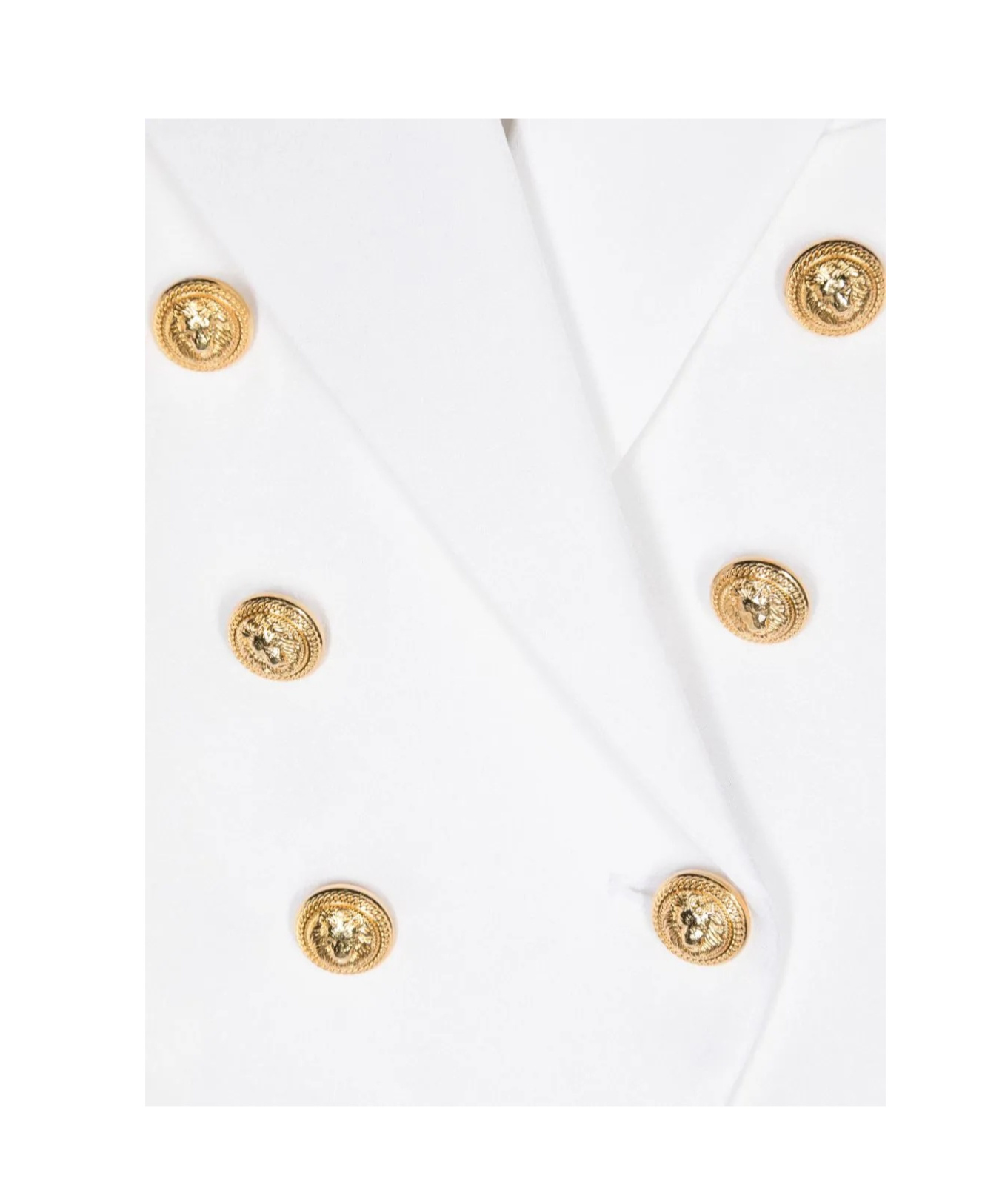 Shop Balmain Peak-lapels Double-breasted Blazer In White