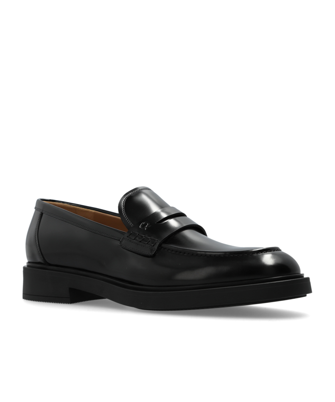 Gianvito Rossi Harris Polished-leather Penny Loafers In Black
