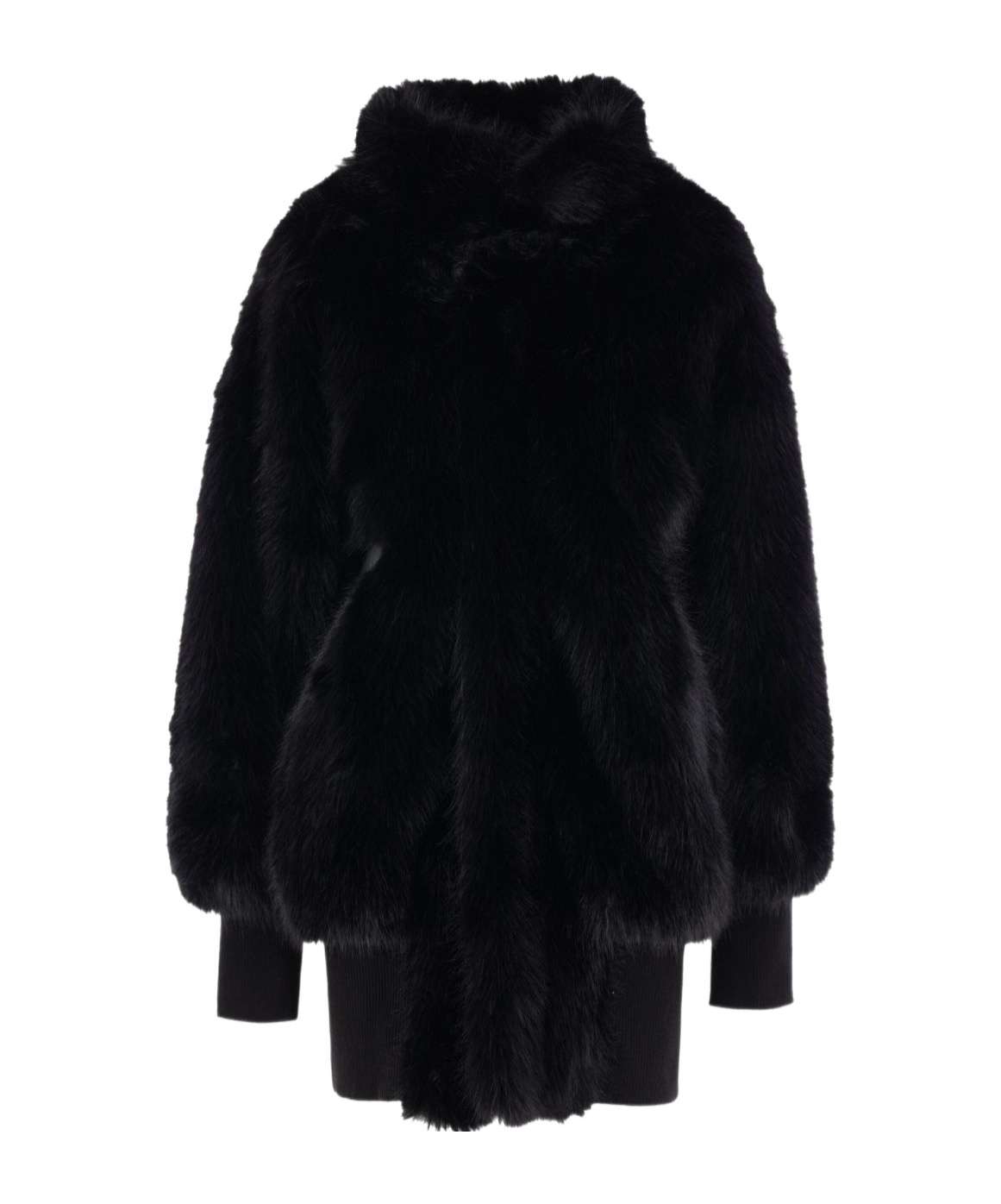 Vaquera Faux-fur Leather Coat In Black