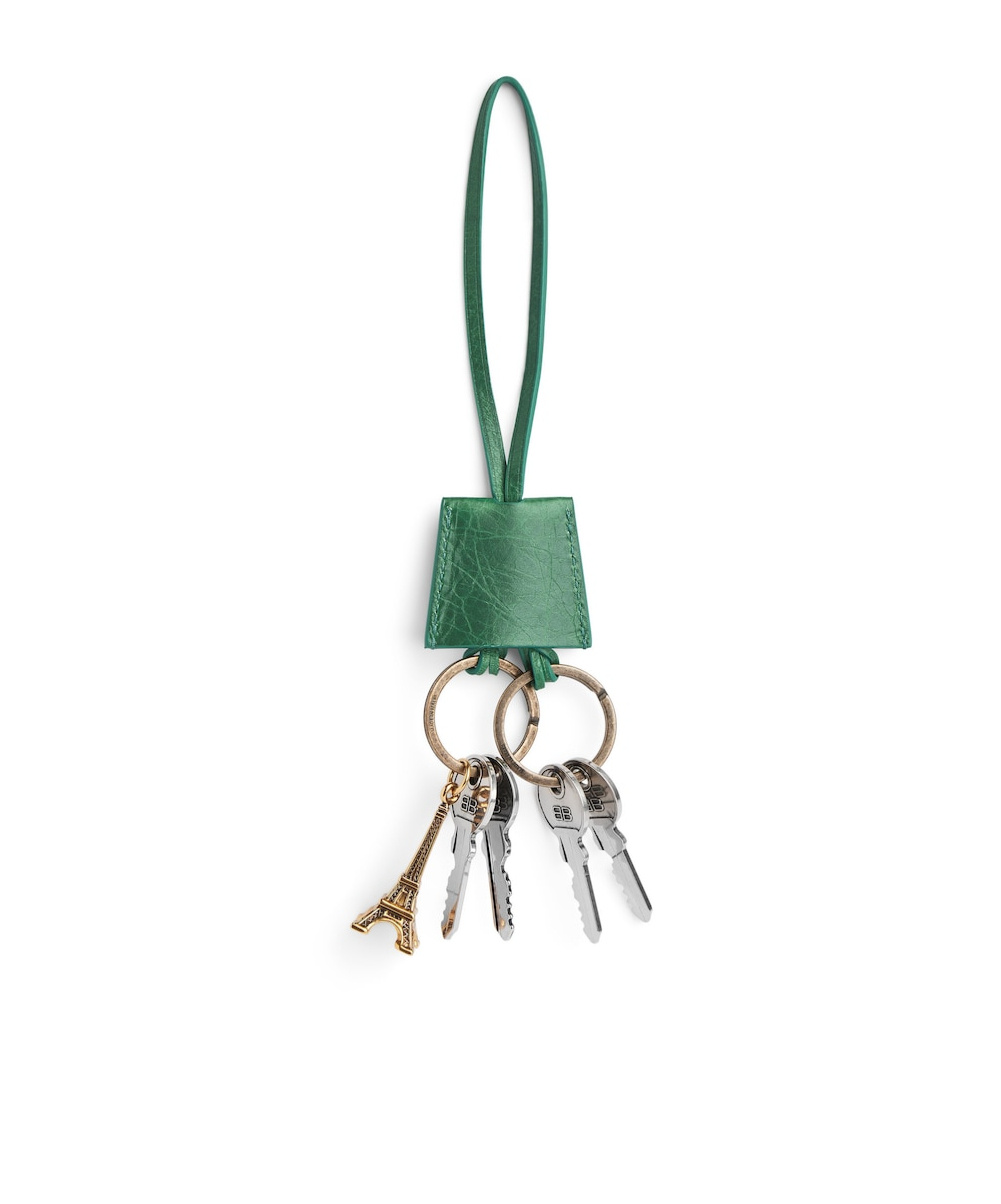 Balenciaga Le City Charm Eiffel Keychain In Green