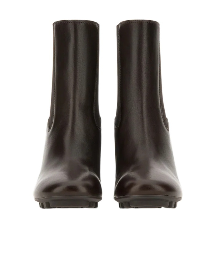 Hogan 90mm Block-heel Leather Boots In Brown