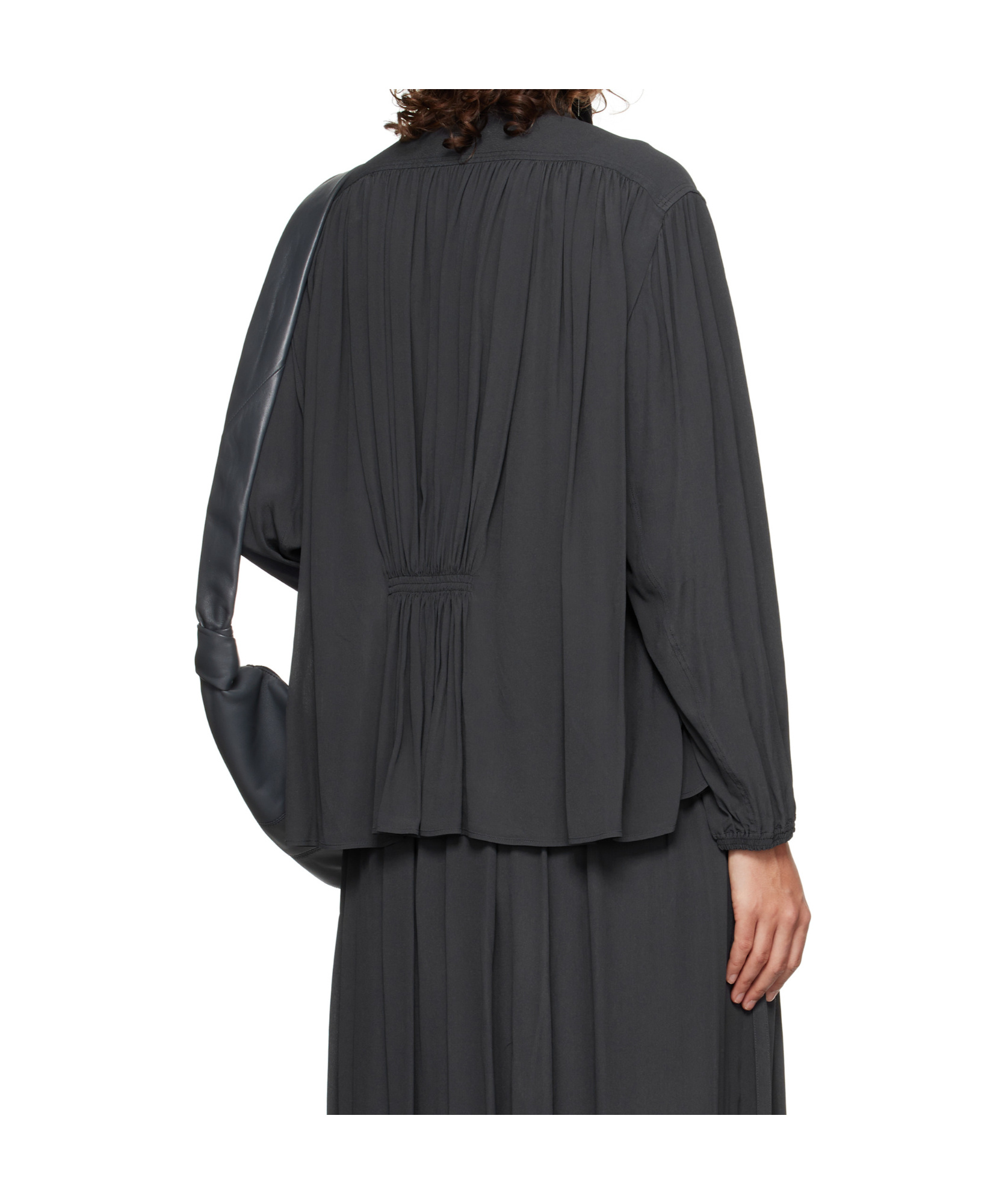 Lemaire Georgette Crepe Blouse In Black