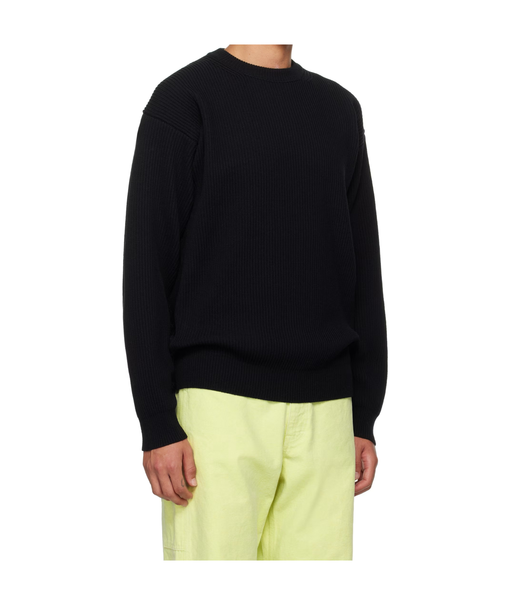 Auralee Black Super Fine Wool Sweater In Black