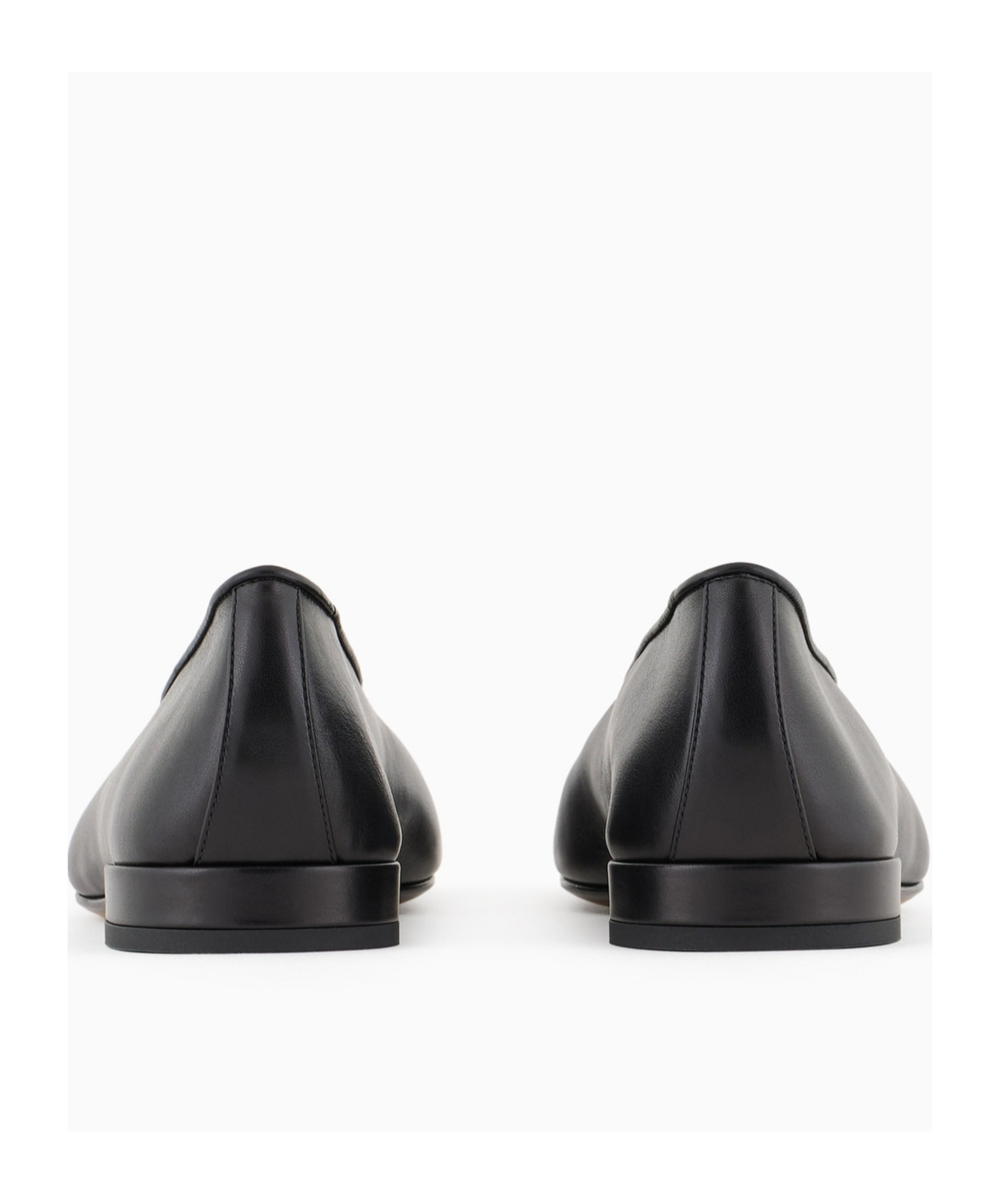 Shop Giorgio Armani Square Toe Ballet Flats In Black
