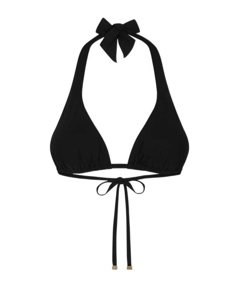 Dolce & Gabbana Padded Triangle Bikini Top In Black