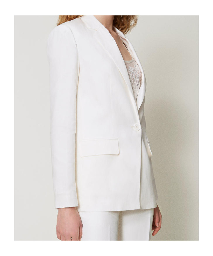 Shop Twinset Single-breasted Blazer In Snow