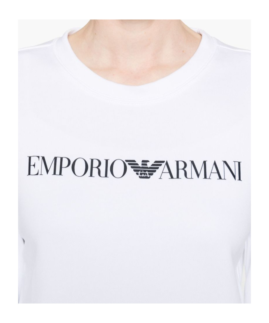 Emporio Armani Long-sleeved Sweatshirt In White