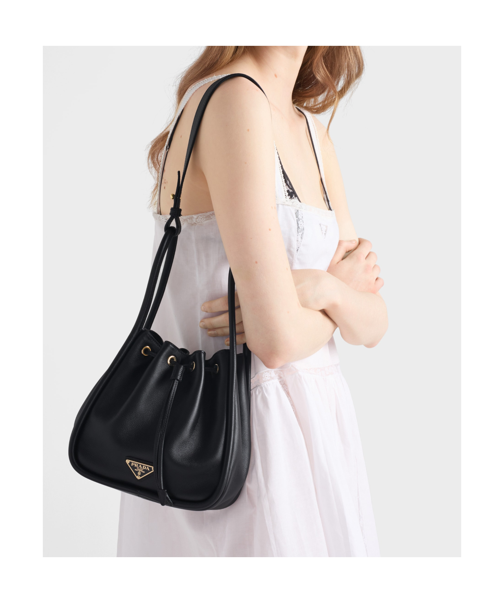 Prada Darling Leather Mini Bucket Bag