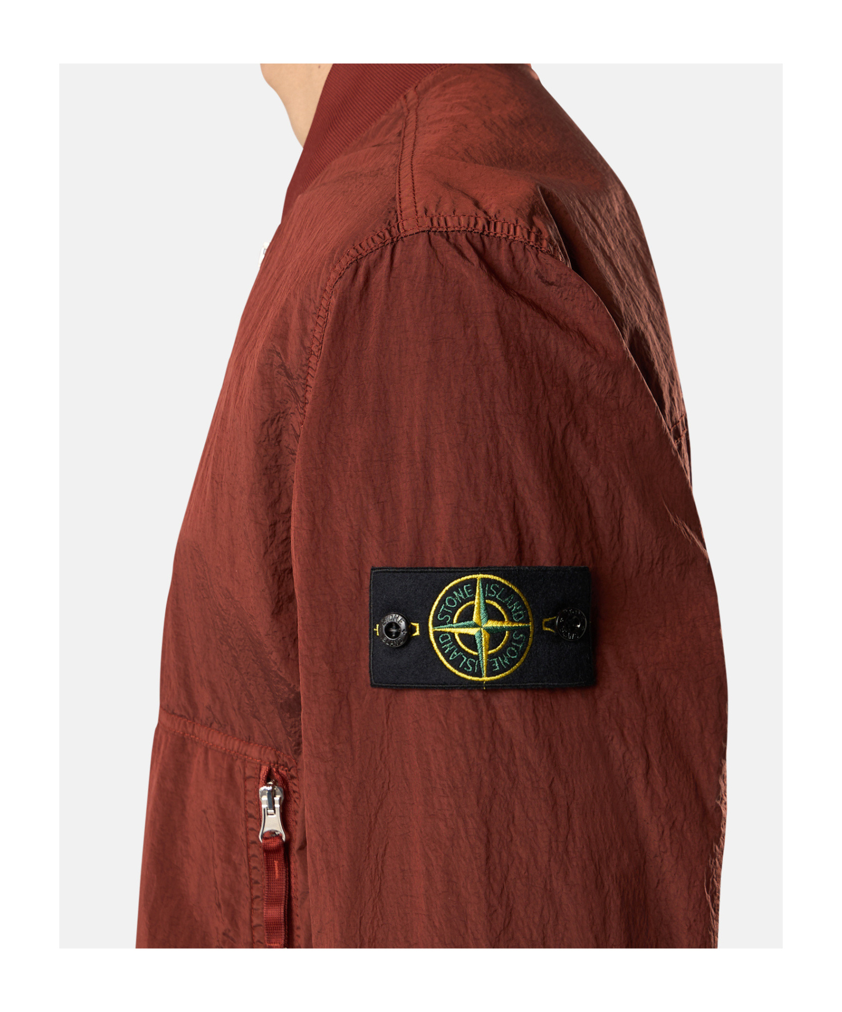 Stone Island Bomber Jacket With Light Water And Wind Resistance In Brown