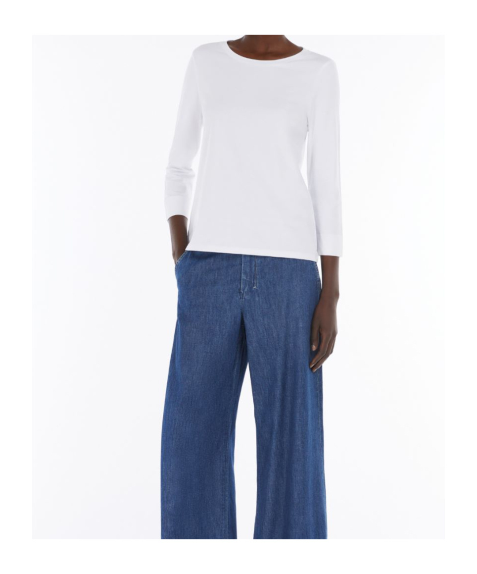 Max Mara Durata Jersey Boat-neck T-shirt In White