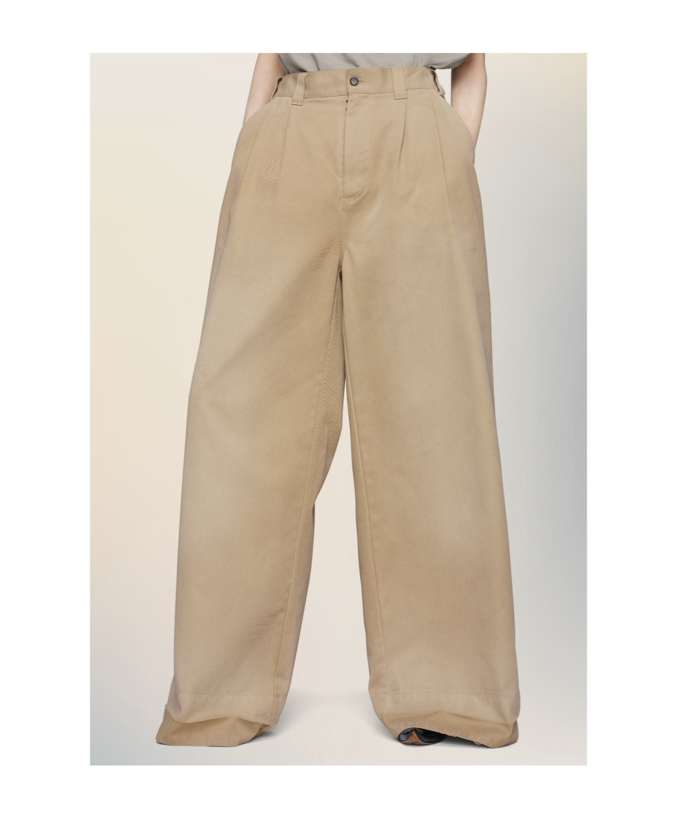 Maison Margiela Wide-leg Trousers In Brown