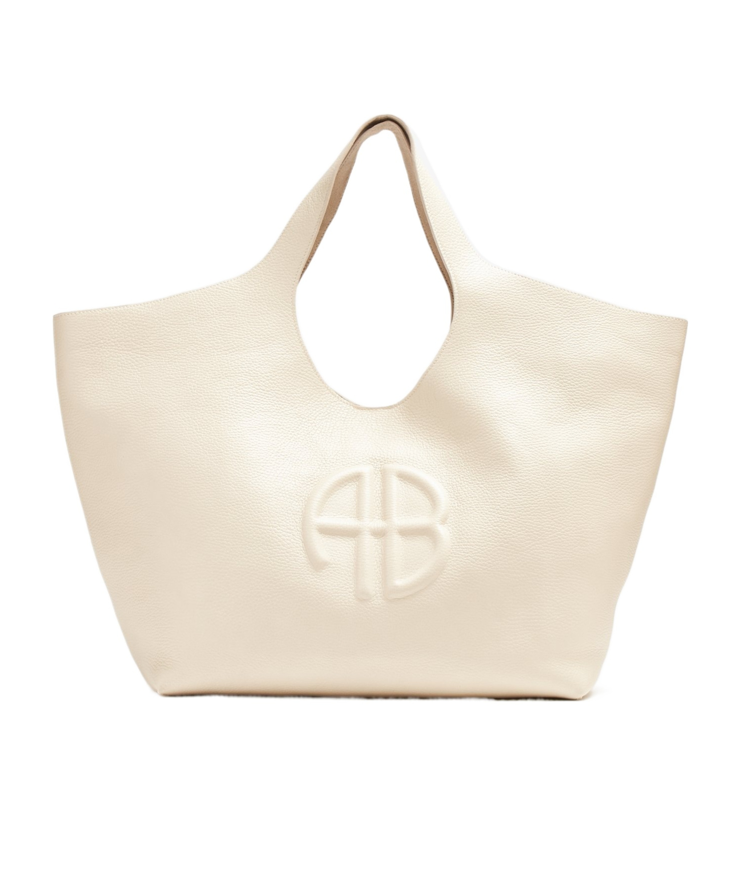 Shop Anine Bing Logo Shoulder Bag In Nude