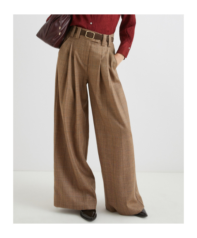 Marella Wool Palazzo Trousers In Brown