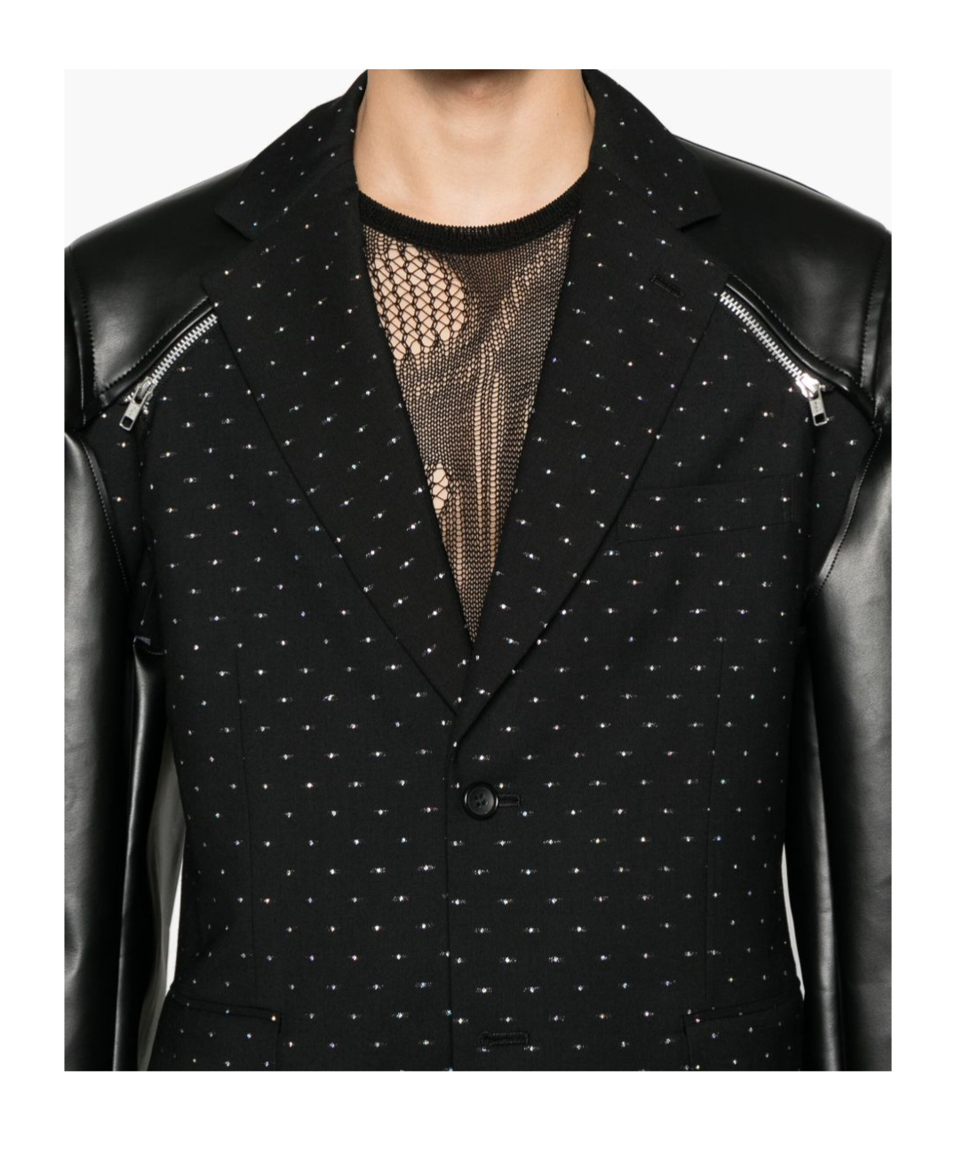 Comme Des Garçons Embellished Blazer In Black
