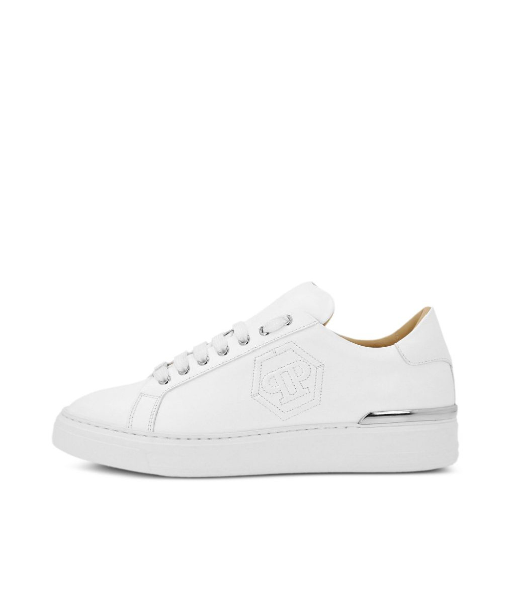 PHILIPP PLEIN EMBOSSED LEATHER SNEAKERS 