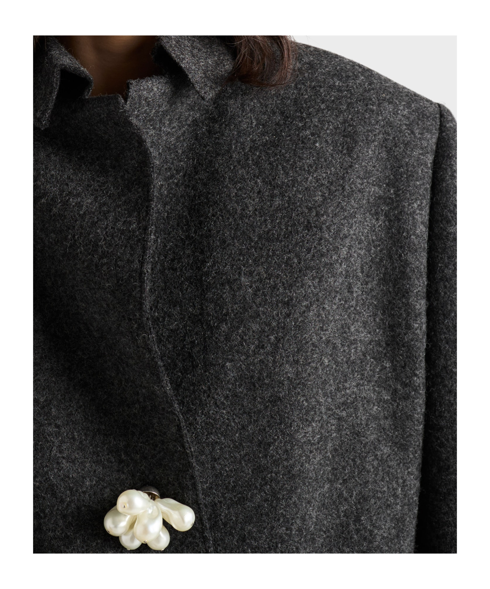 Prada Shetland Wool Coat With Jewel Buttons In Gray